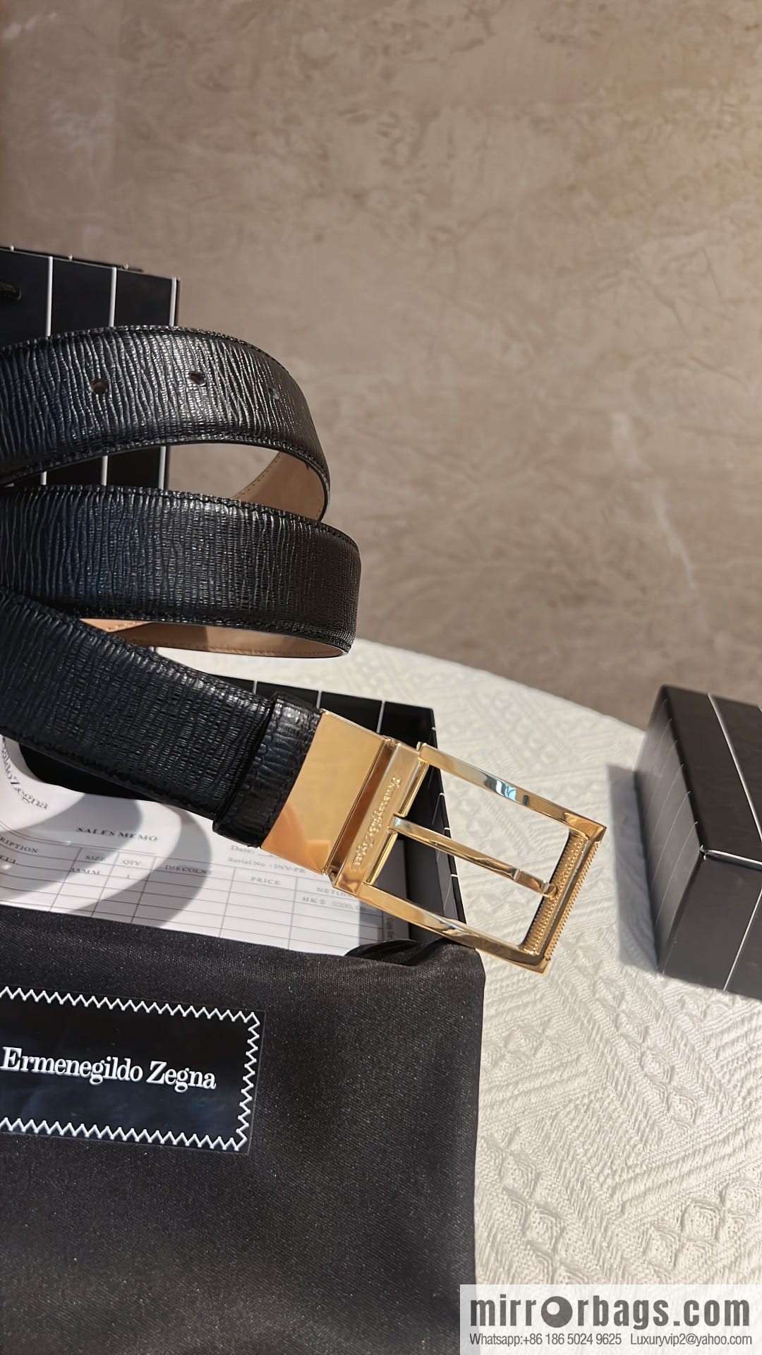 Ermengildo. Zein Italian Zegna Men's First Cowhide Belt 3.5cm