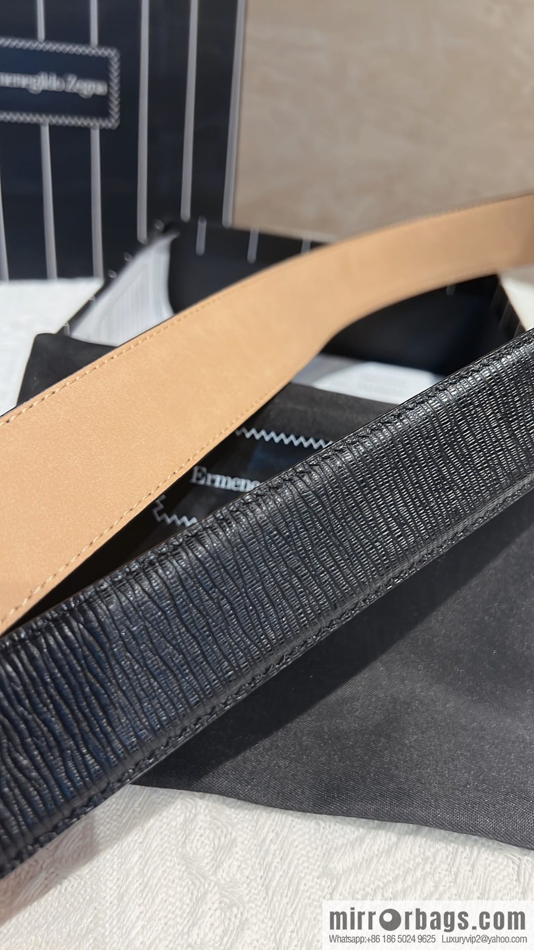 Ermengildo. Zein Italian Zegna Men's First Cowhide Belt 3.5cm