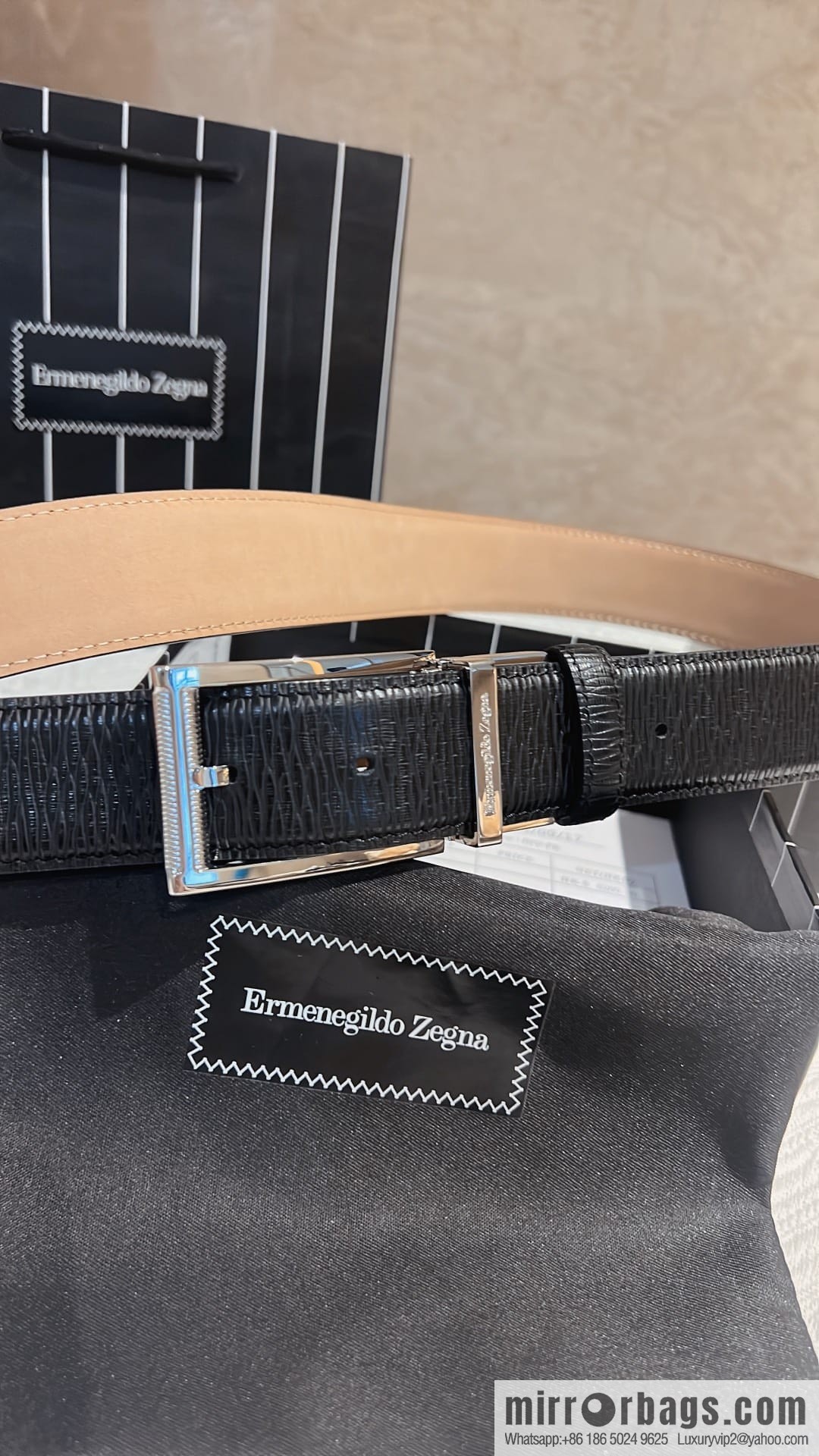 Ermengildo. Zein Italian Zegna Men's First Cowhide Belt 3.5cm