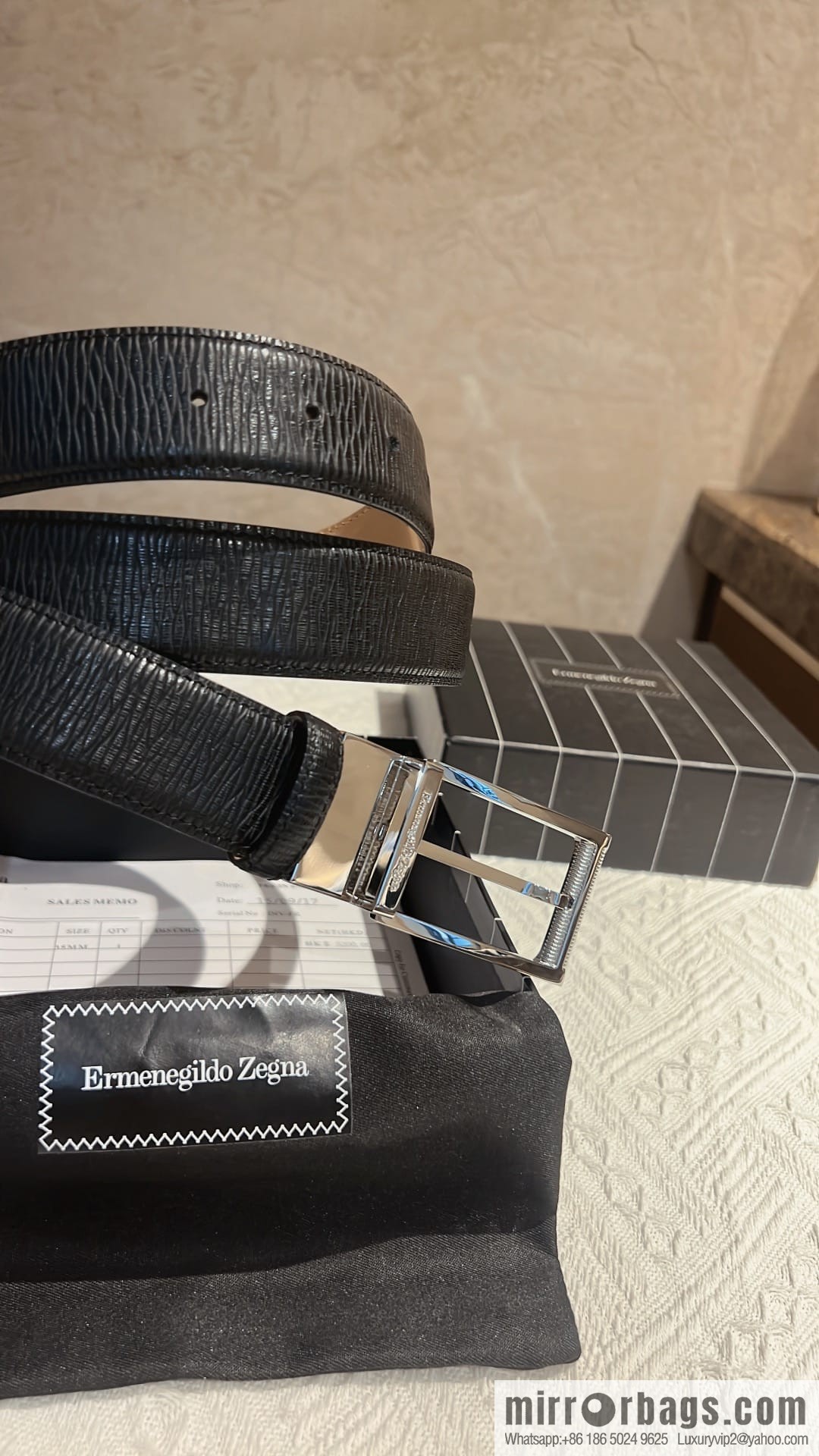 Ermengildo. Zein Italian Zegna Men's First Cowhide Belt 3.5cm