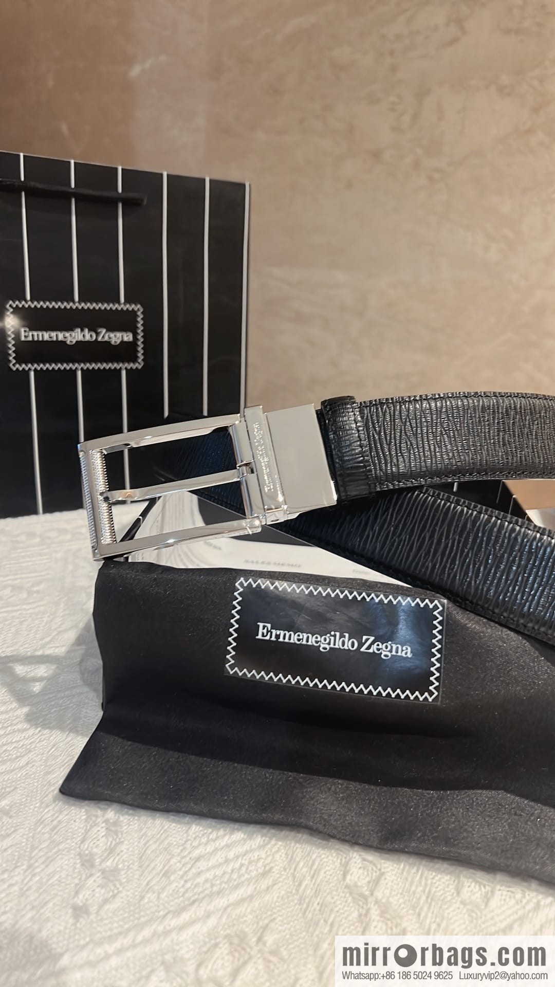 Ermengildo. Zein Italian Zegna Men's First Cowhide Belt 3.5cm