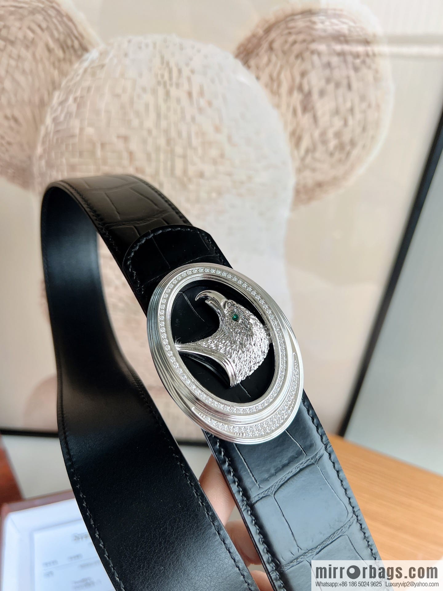 Stefano. Ricci Stephen, stainless steel hand-carved craft eagle head 3.8cm belt