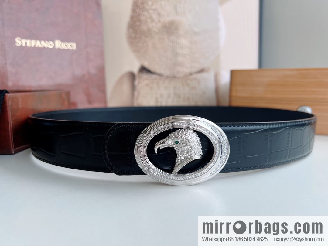 Stefano. Ricci Stephen, stainless steel hand-carved craft eagle head 3.8cm belt