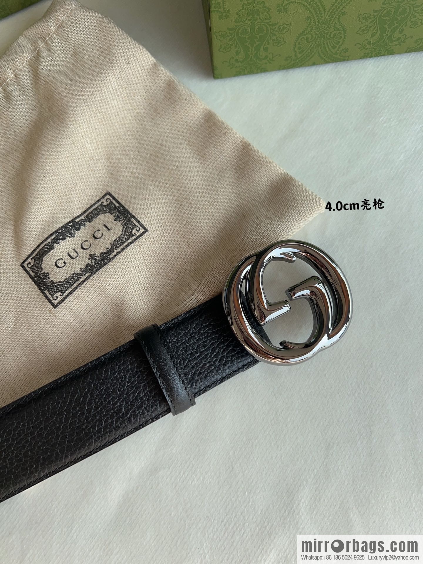 Gucci Gucci, Original Lychee Texture 4.0cm Belt