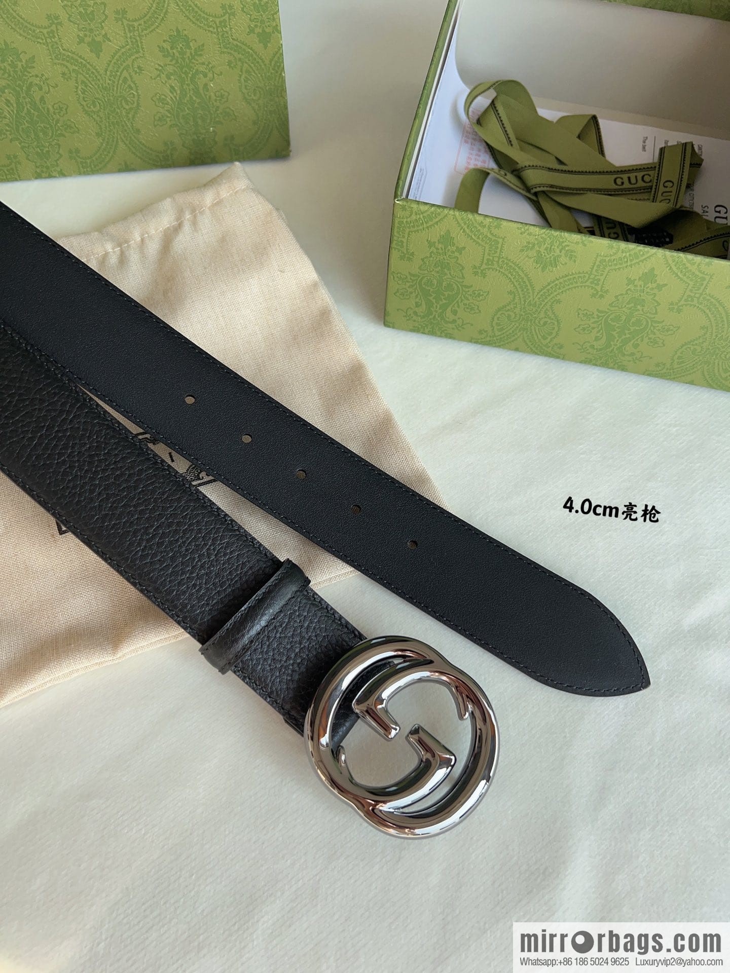 Gucci Gucci, Original Lychee Texture 4.0cm Belt