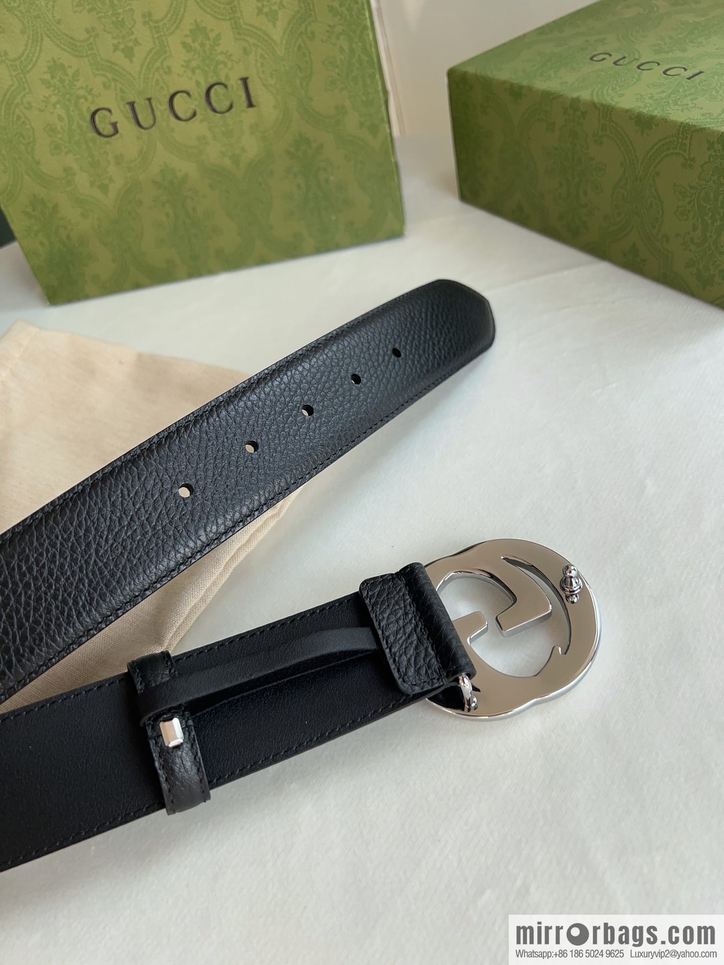 Gucci Gucci, Original Lychee Texture 4.0cm Belt