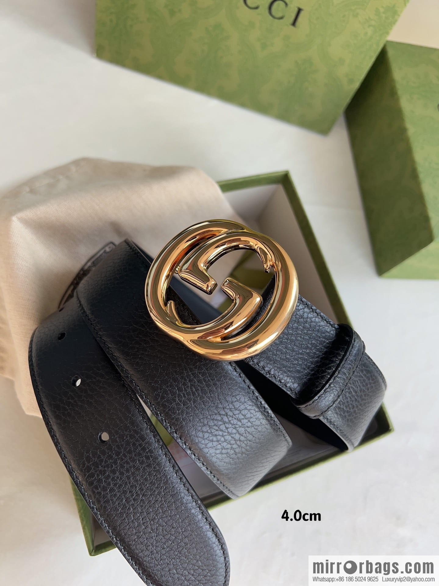 Gucci Gucci, Original Lychee Texture 4.0cm Belt