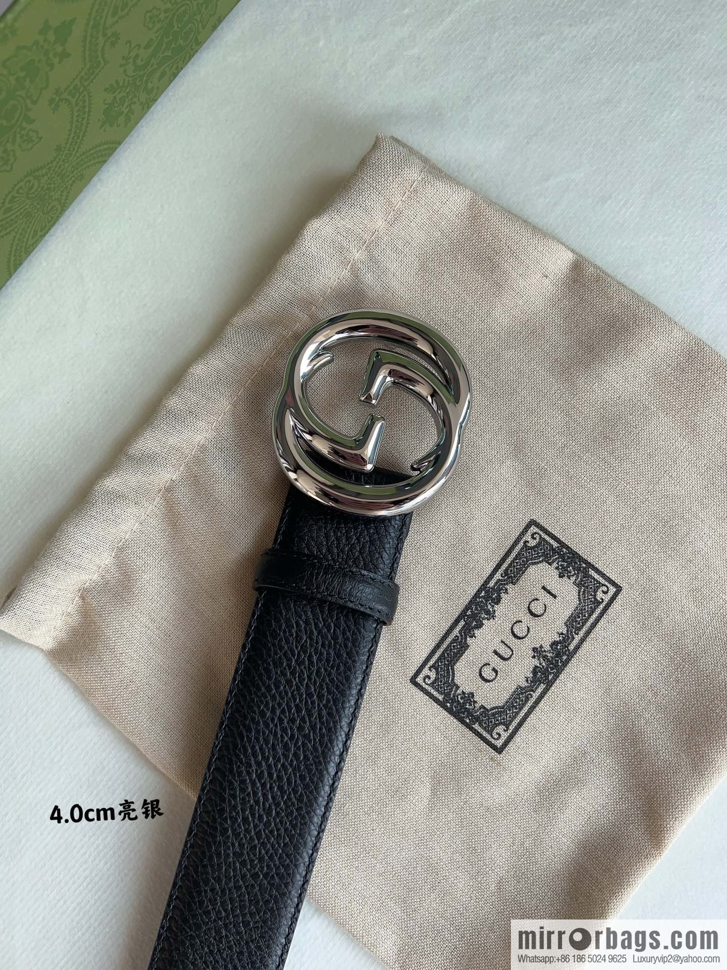 Gucci Gucci, Original Lychee Texture 4.0cm Belt