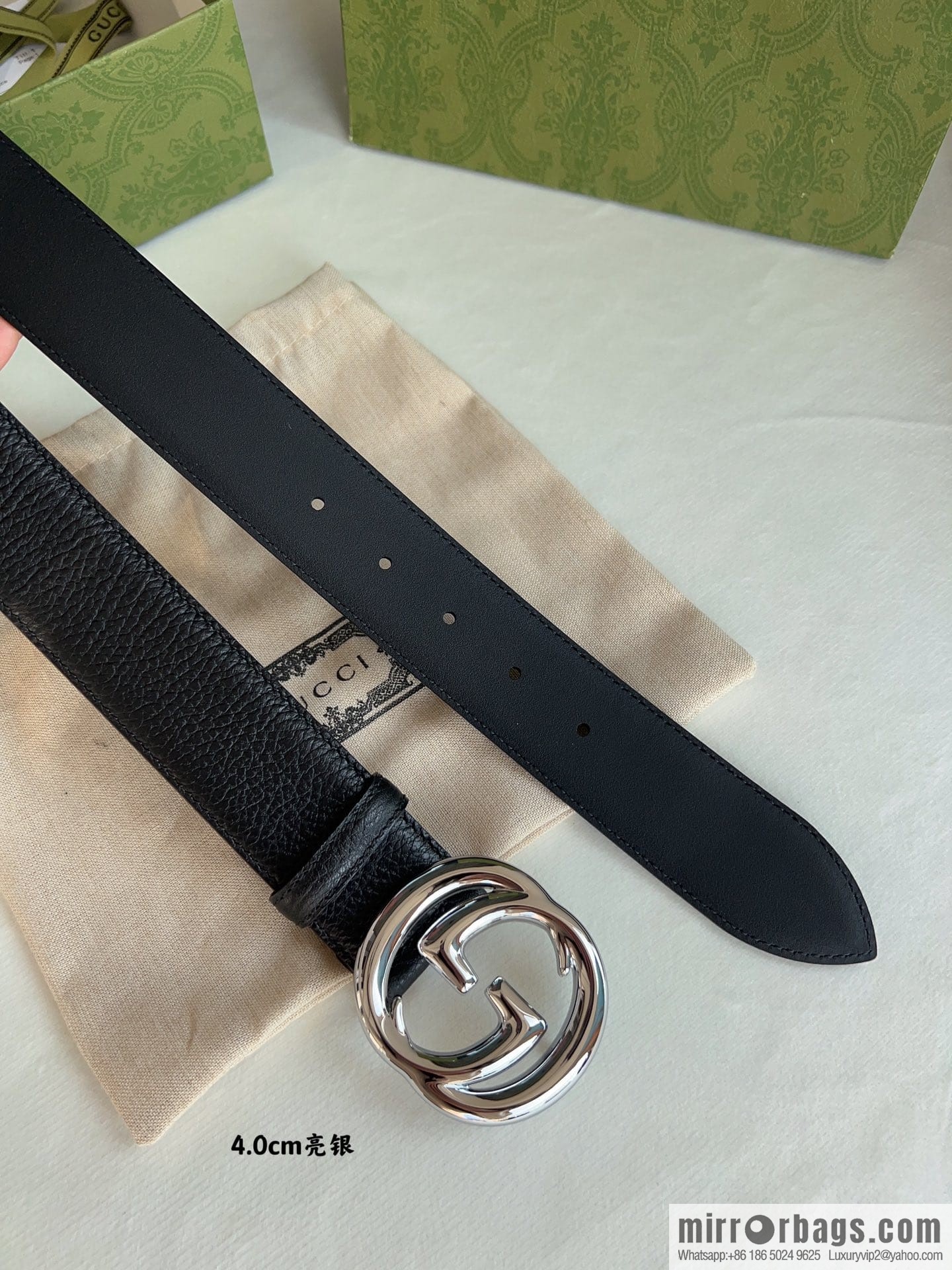Gucci Gucci, Original Lychee Texture 4.0cm Belt