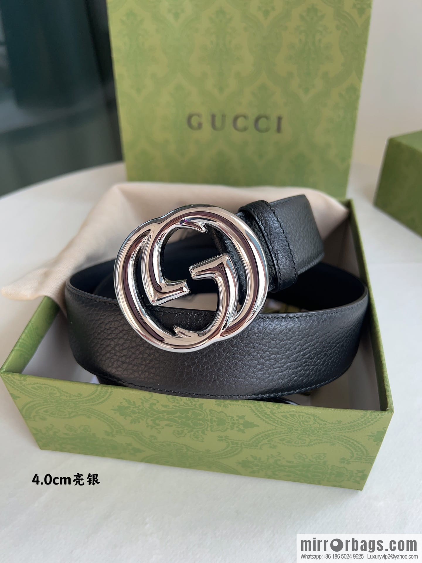 Gucci Gucci, Original Lychee Texture 4.0cm Belt
