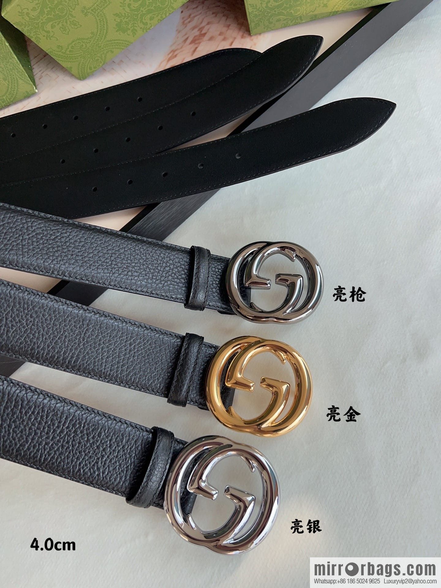 Gucci Gucci, Original Lychee Texture 4.0cm Belt