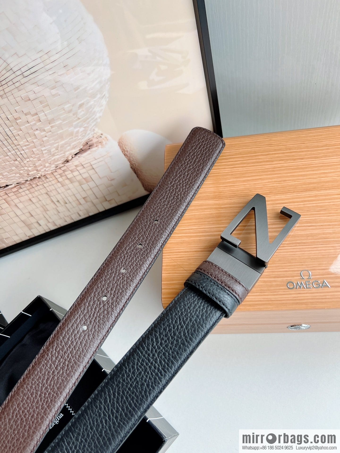 Zegna ZEGNA Boutique Logo Belt Buckle Men's 3.5cm Belt