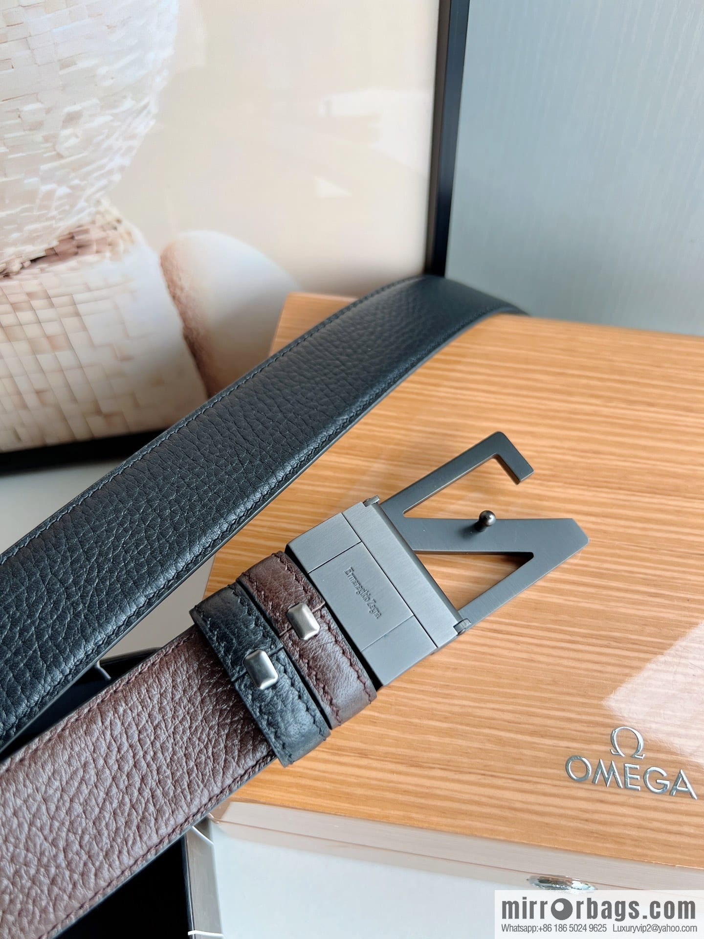 Zegna ZEGNA Boutique Logo Belt Buckle Men's 3.5cm Belt