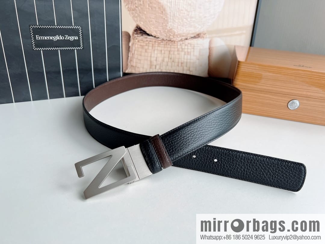 Zegna ZEGNA Boutique Logo Belt Buckle Men's 3.5cm Belt