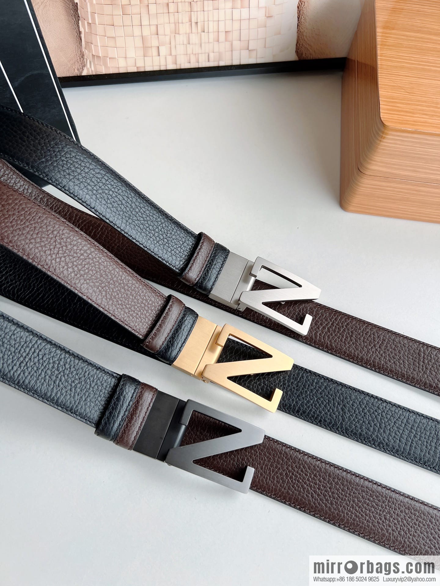 Zegna ZEGNA Boutique Logo Belt Buckle Men's 3.5cm Belt