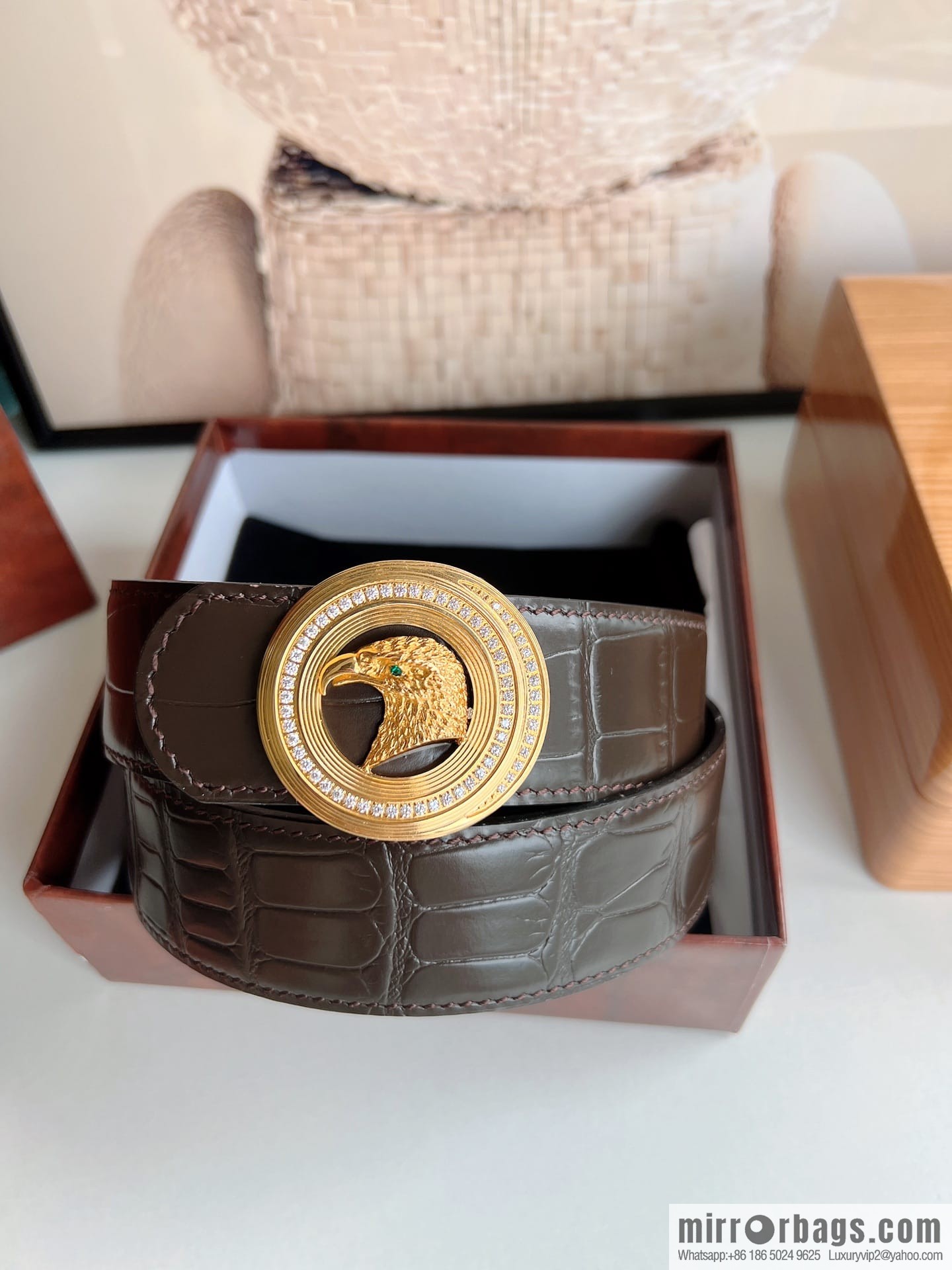 Stefano. Ricci Stephen, Stainless Steel Hand Engraved Craft Eagle Head Men's 3.8cm Belt