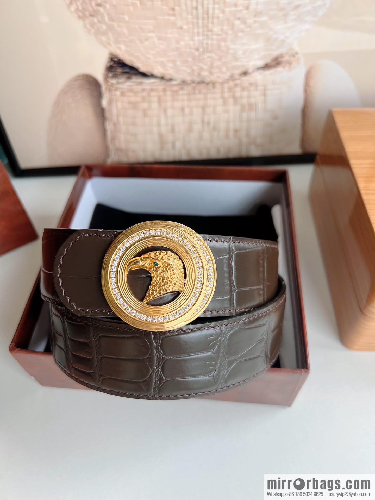 Stefano. Ricci Stephen, Stainless Steel Hand Engraved Craft Eagle Head Men's 3.8cm Belt