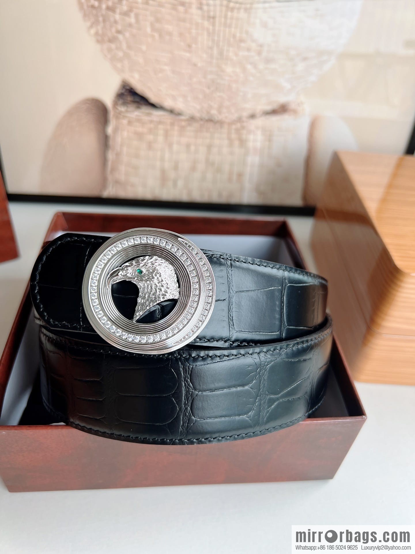 Stefano. Ricci Stephen, Stainless Steel Hand Engraved Craft Eagle Head Men's 3.8cm Belt