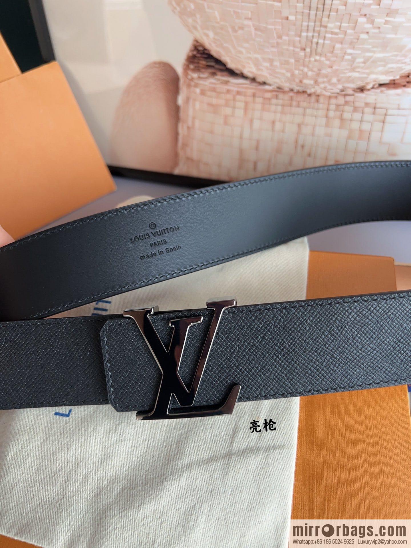 LV/Louis Vuitton, Italy imported high-quality leather hardware men's 4.0cm belt