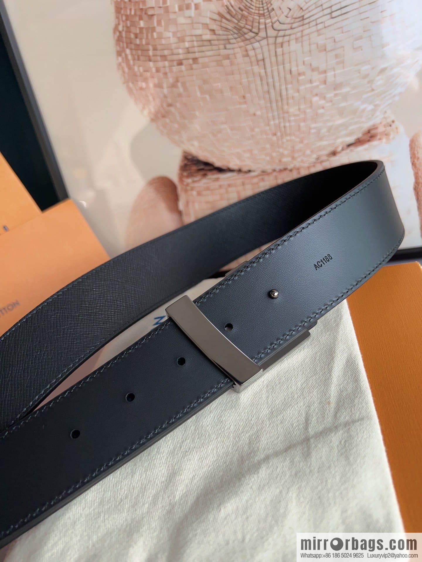LV/Louis Vuitton, Italy imported high-quality leather hardware men's 4.0cm belt