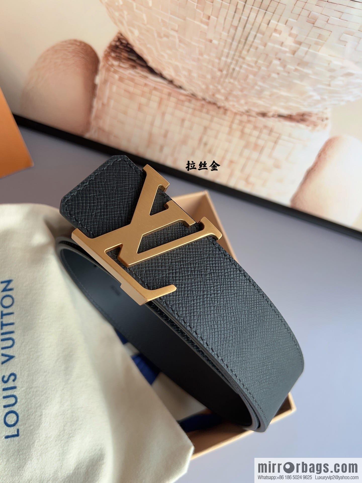 LV/Louis Vuitton, selected Italian imported high-quality leather hardware craftsmanship men's 4.0cm belt
