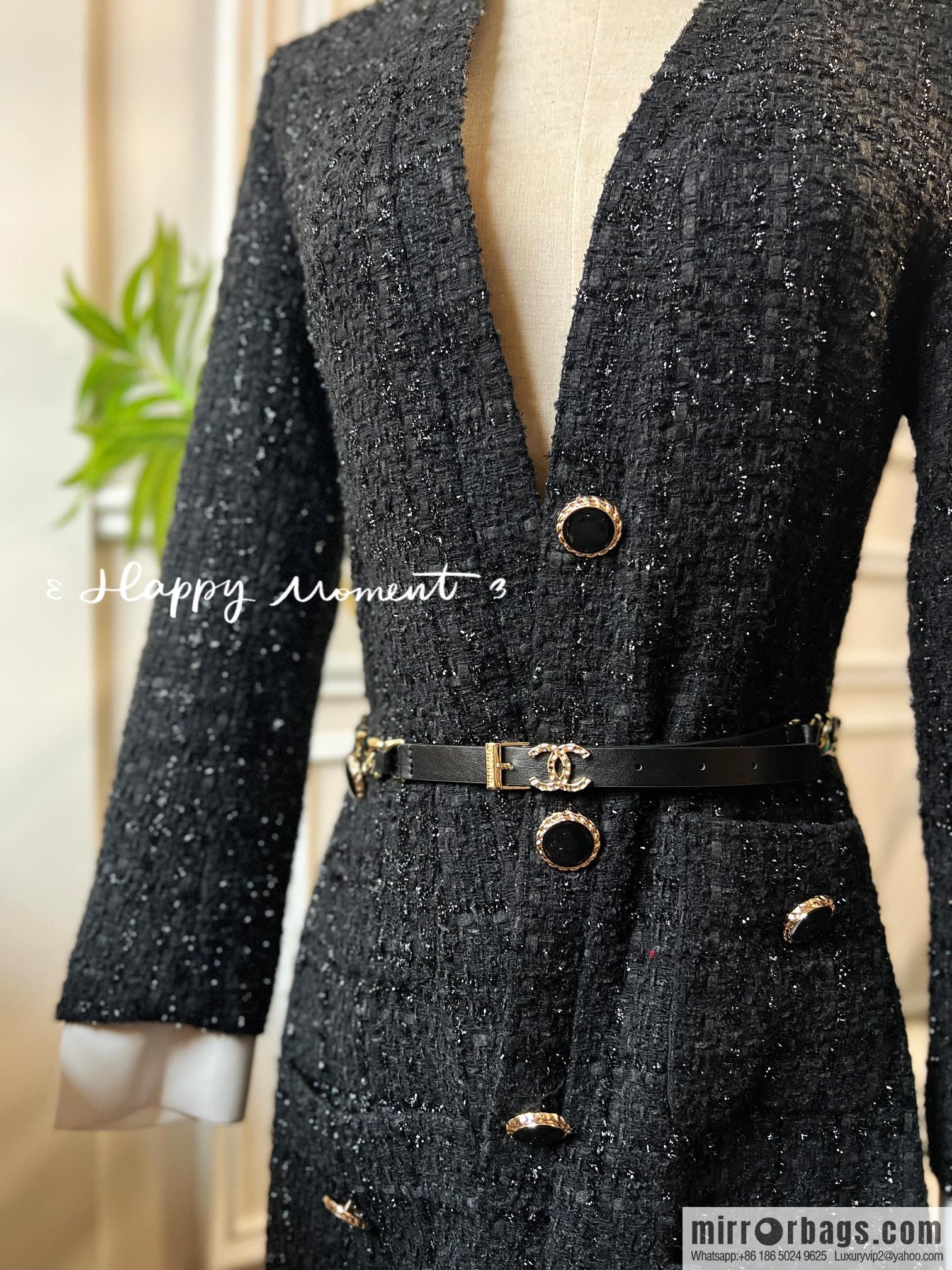 New ☑️ CHANEL CHANEL double c black leather rope belt belt belt