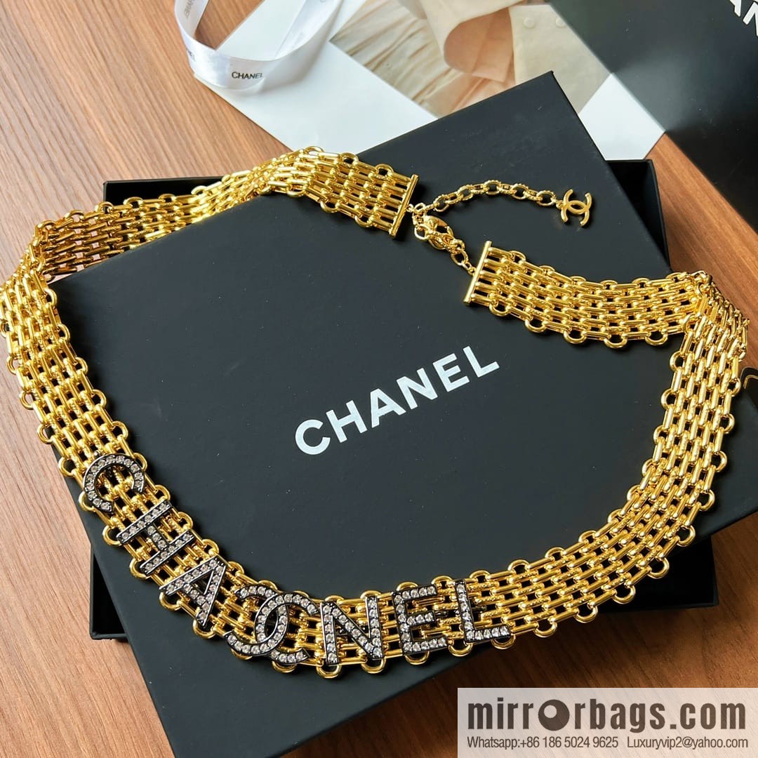 New ☑️ Chanel gold full diamond chain waist chain belt