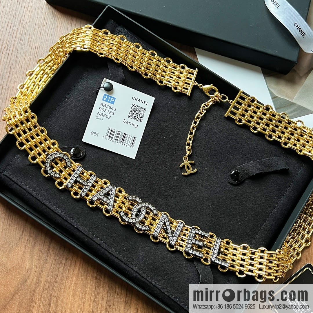 New ☑️ Chanel gold full diamond chain waist chain belt