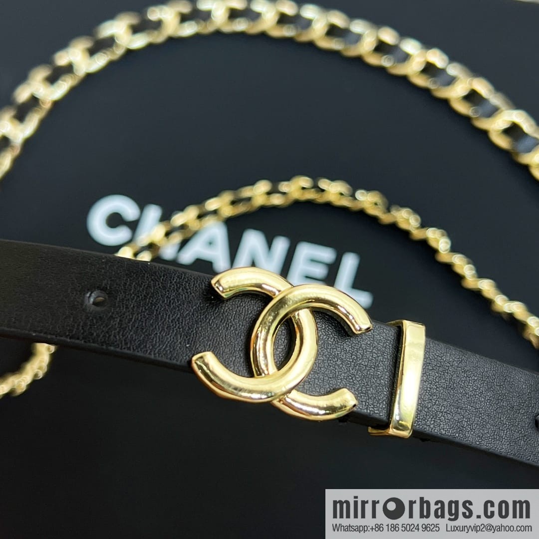 New ☑️ Chanel love peach heart black leather rope waist chain belt