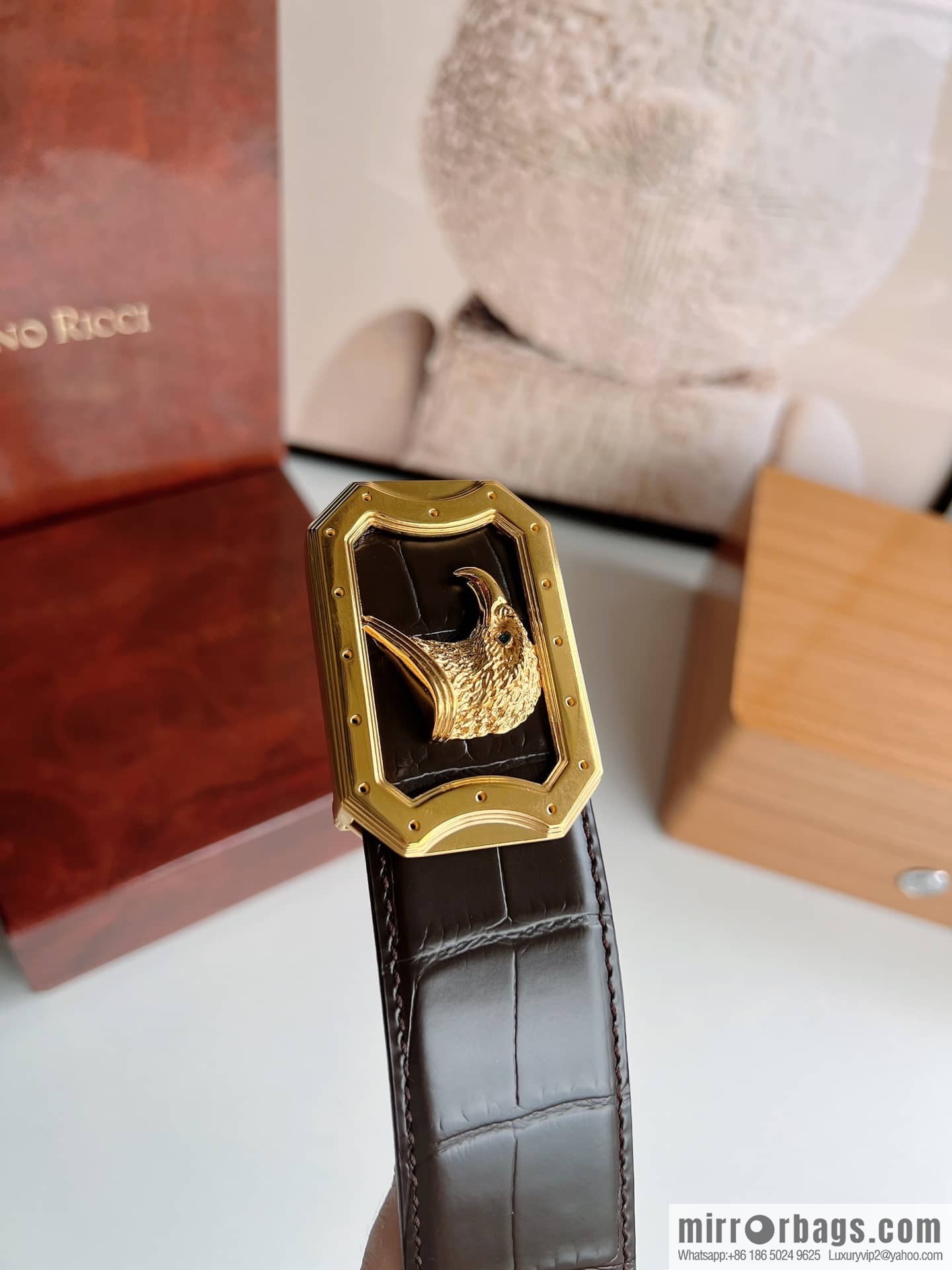STEFANO RICCI STEFANO RICCI STEFANO RONICH Counter Steel Eagle Head Wear Metal Buckle Men's 3.8cm Belt