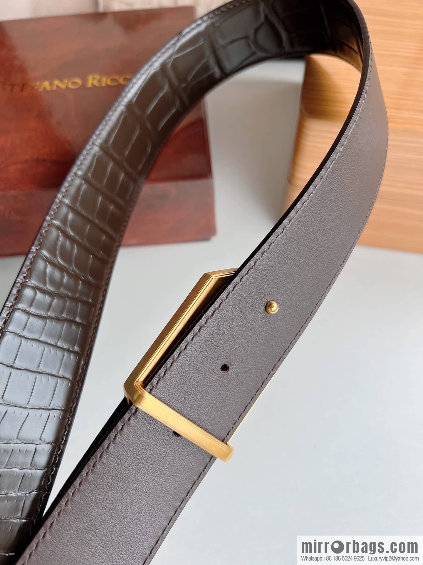 STEFANO RICCI STEFANO RICCI STEFANO RONICH Counter Steel Eagle Head Wear Metal Buckle Men's 3.8cm Belt