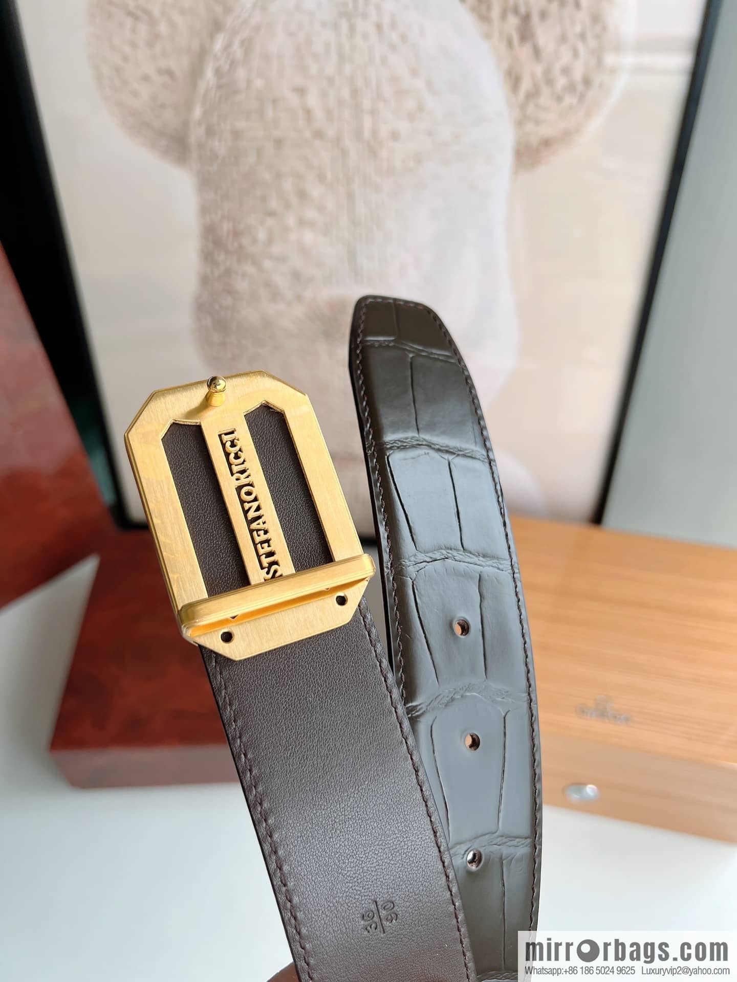 STEFANO RICCI STEFANO RICCI STEFANO RONICH Counter Steel Eagle Head Wear Metal Buckle Men's 3.8cm Belt