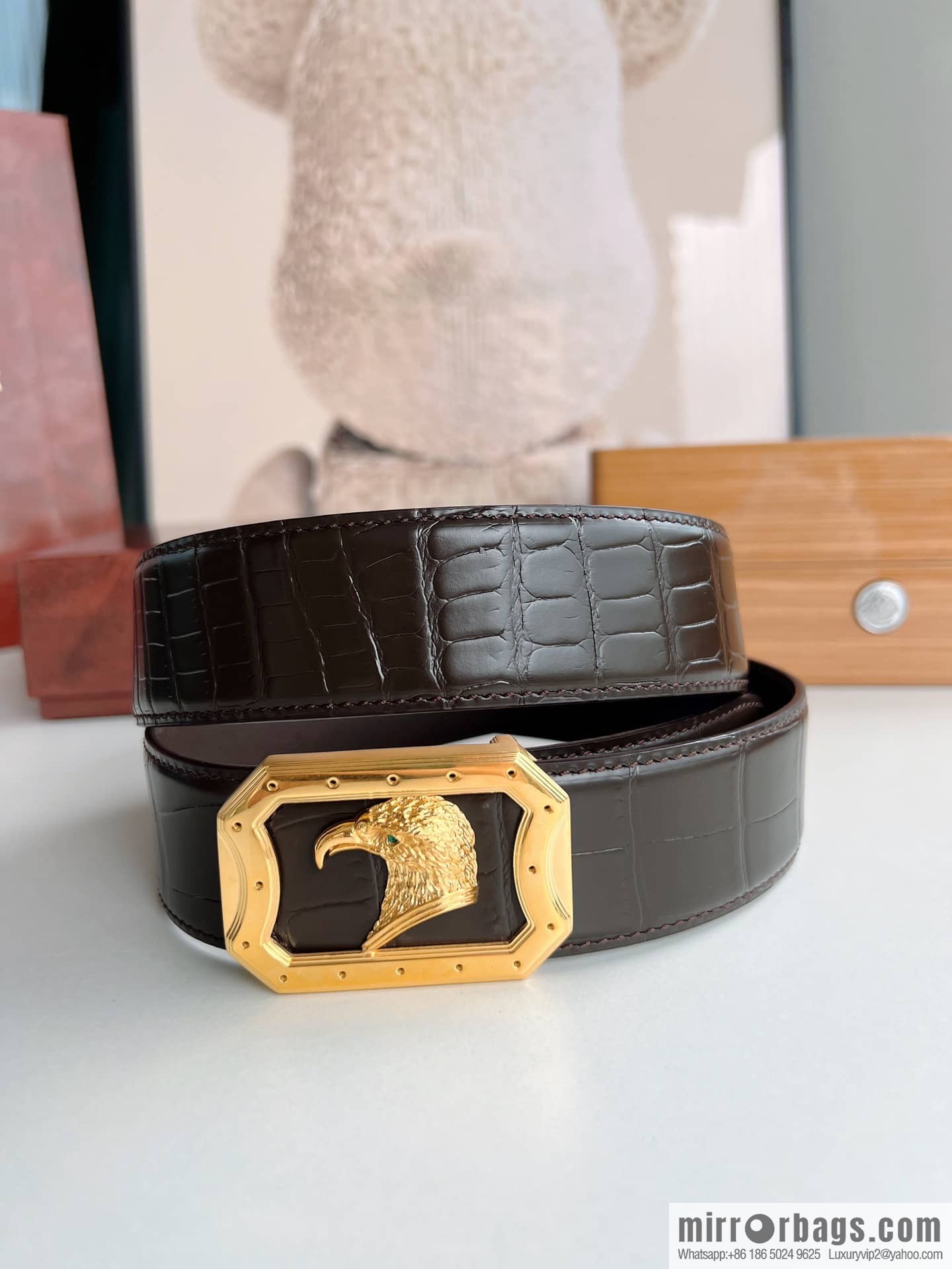 STEFANO RICCI STEFANO RICCI STEFANO RONICH Counter Steel Eagle Head Wear Metal Buckle Men's 3.8cm Belt