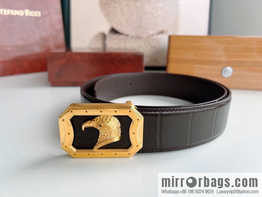STEFANO RICCI STEFANO RICCI STEFANO RONICH Counter Steel Eagle Head Wear Metal Buckle Men's 3.8cm Belt