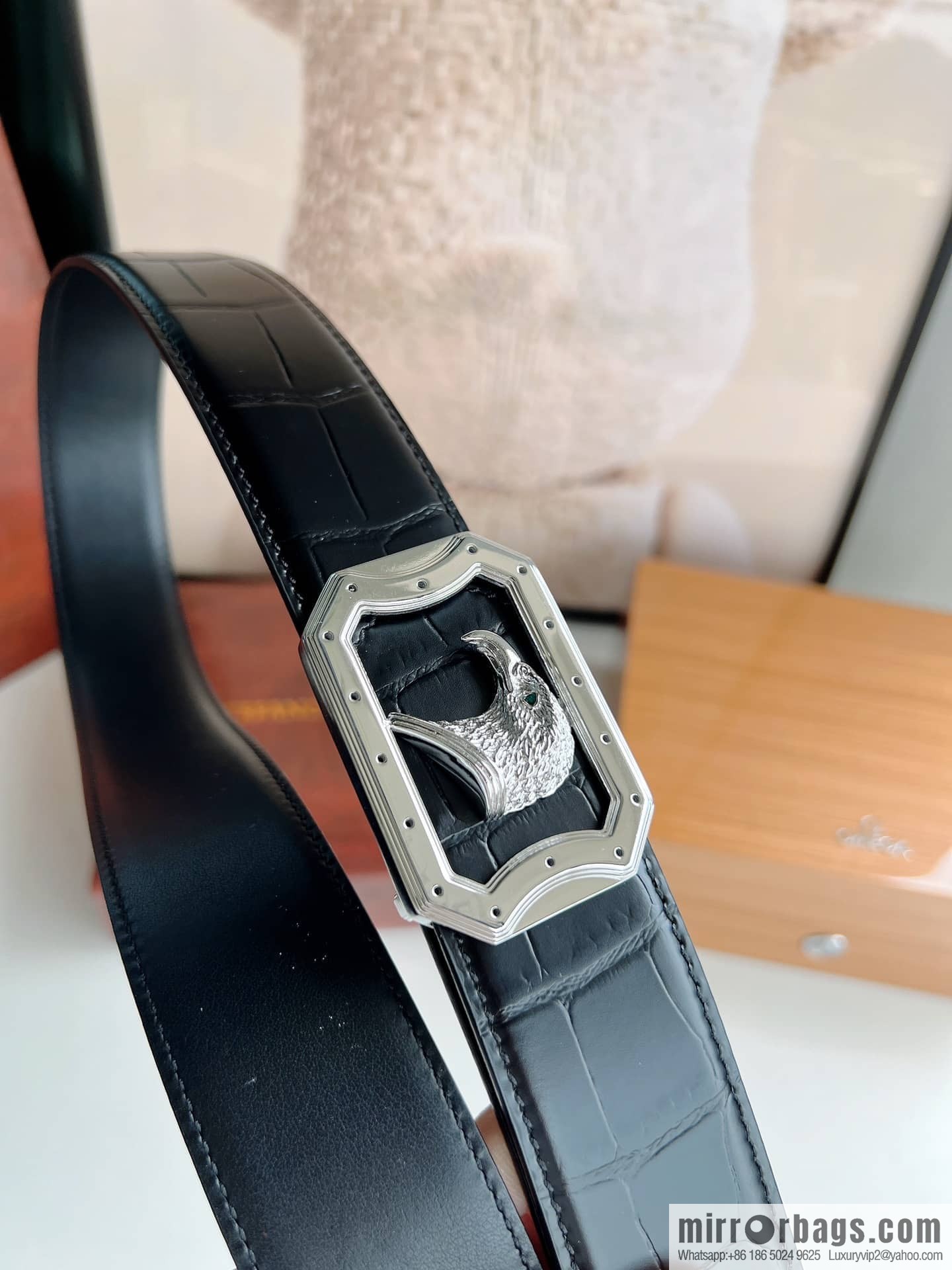 STEFANO RICCI STEFANO RICCI STEFANO RONICH Counter Steel Eagle Head Wear Metal Buckle Men's 3.8cm Belt