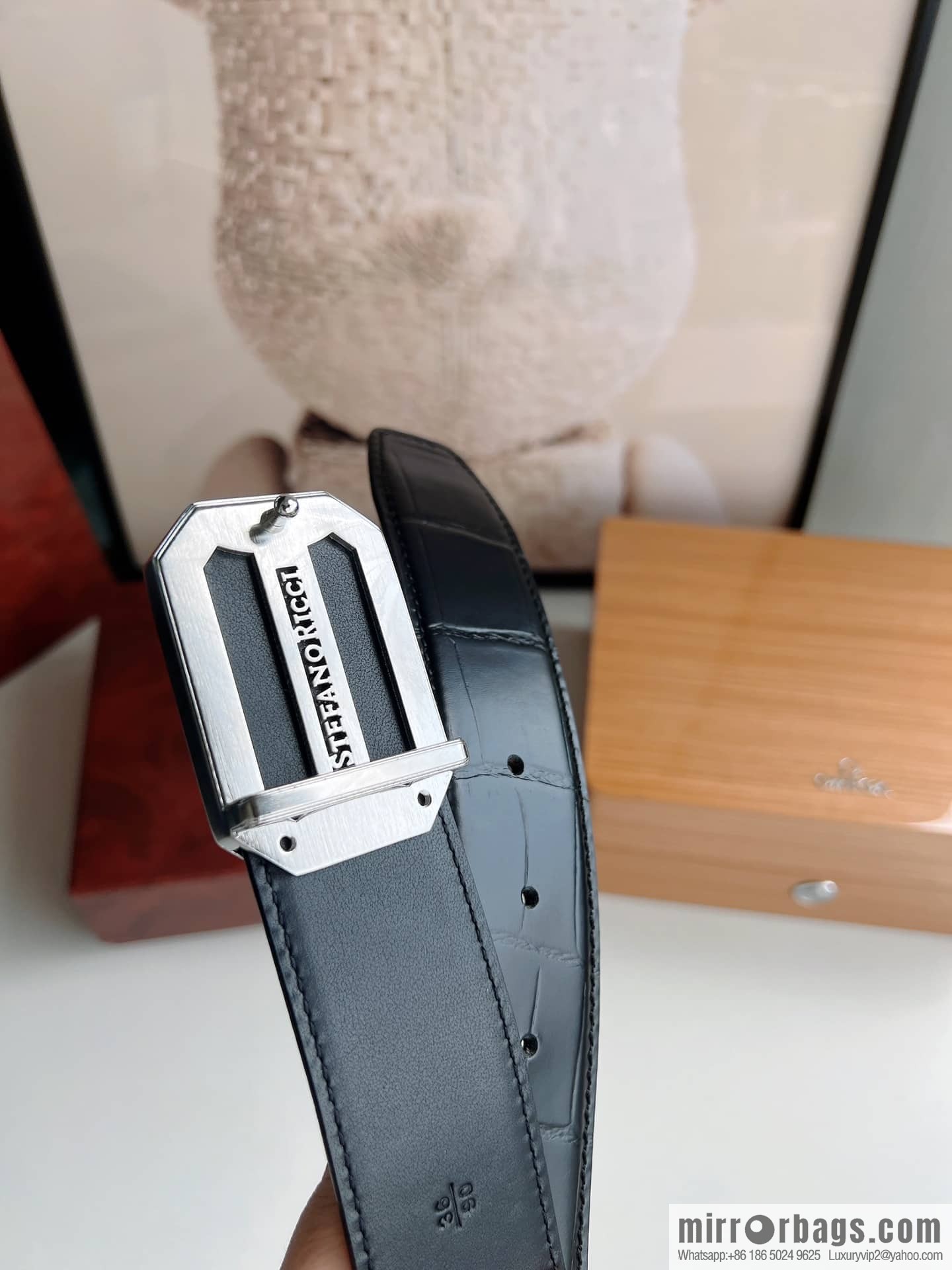 STEFANO RICCI STEFANO RICCI STEFANO RONICH Counter Steel Eagle Head Wear Metal Buckle Men's 3.8cm Belt