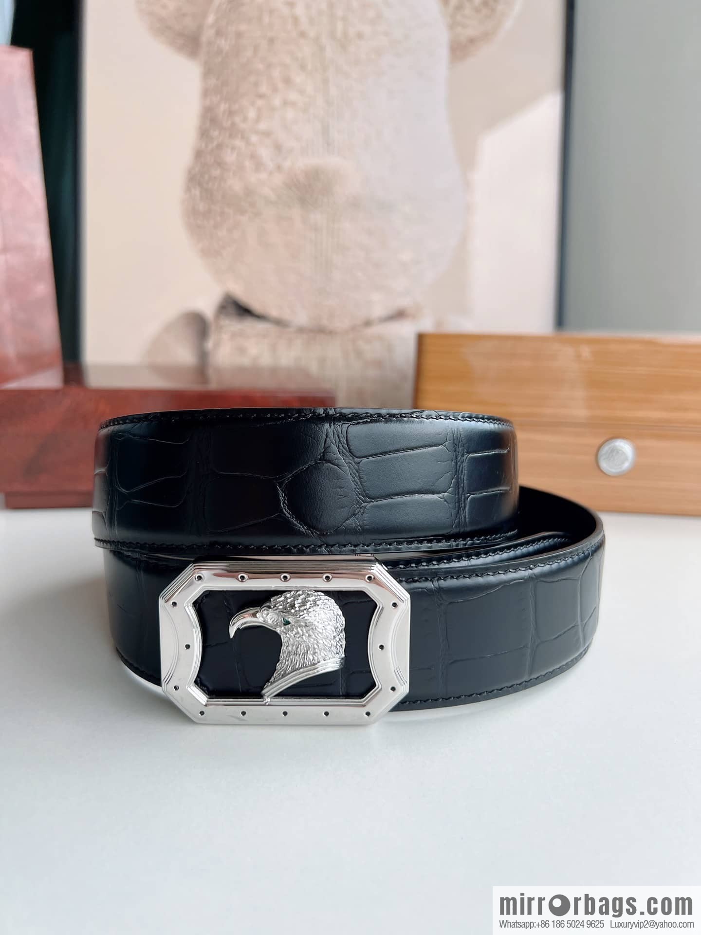 STEFANO RICCI STEFANO RICCI STEFANO RONICH Counter Steel Eagle Head Wear Metal Buckle Men's 3.8cm Belt