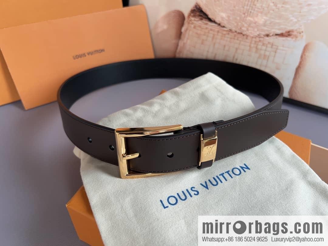 LV/Louis Vuitton, Men's Vendome Belt with Letter Inscription