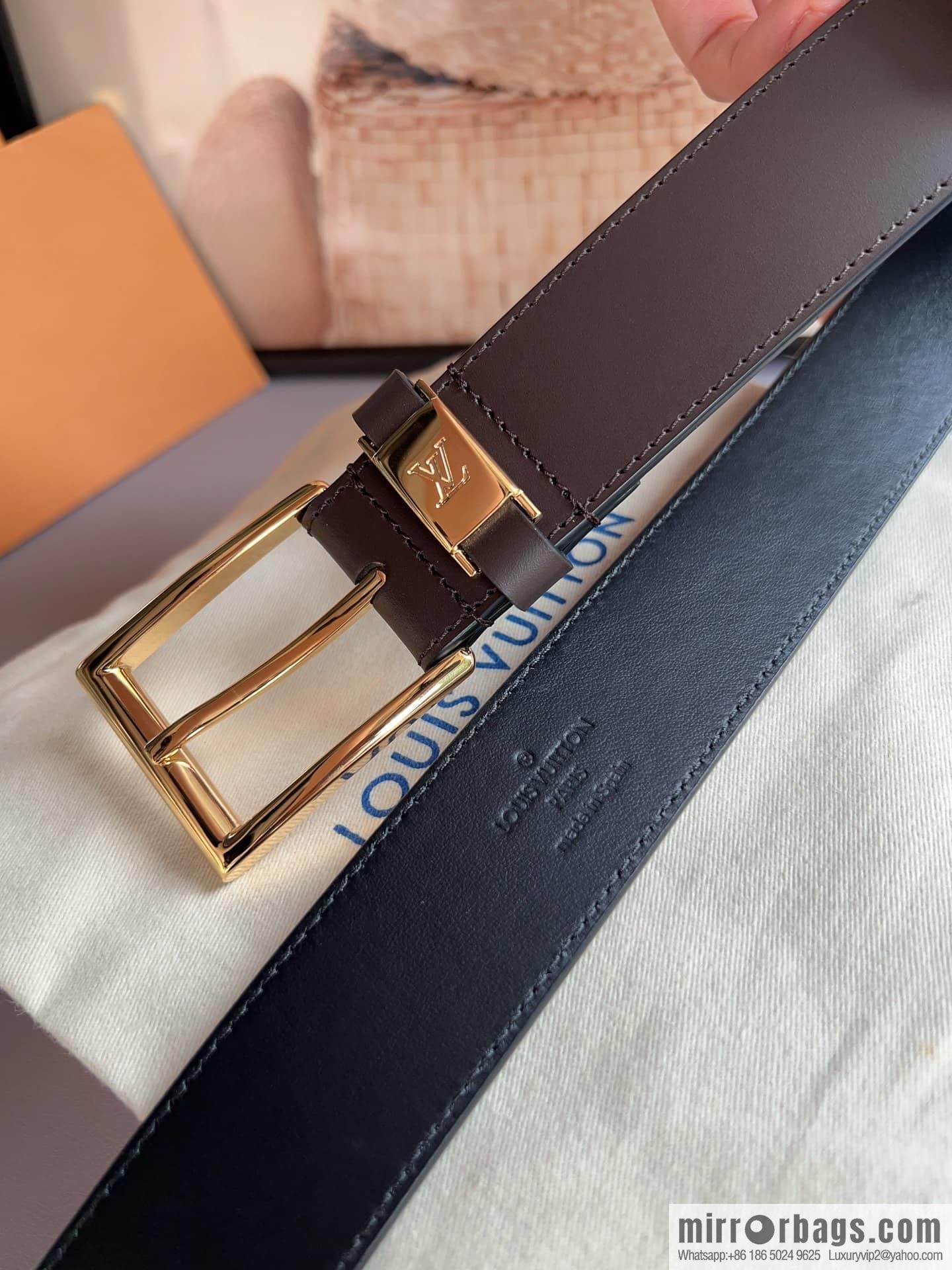 LV/Louis Vuitton, Men's Vendome Belt with Letter Inscription