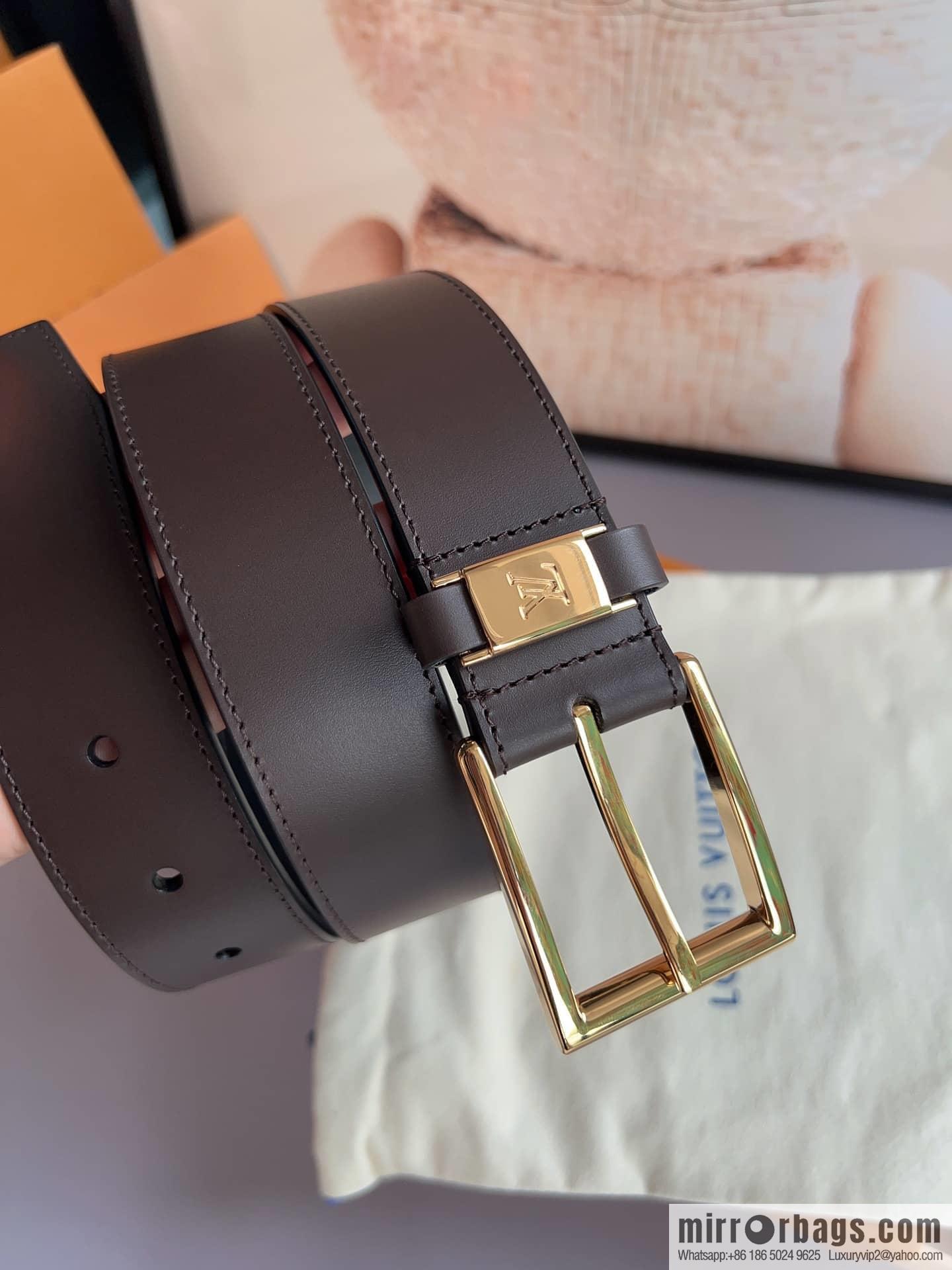 LV/Louis Vuitton, Men's Vendome Belt with Letter Inscription