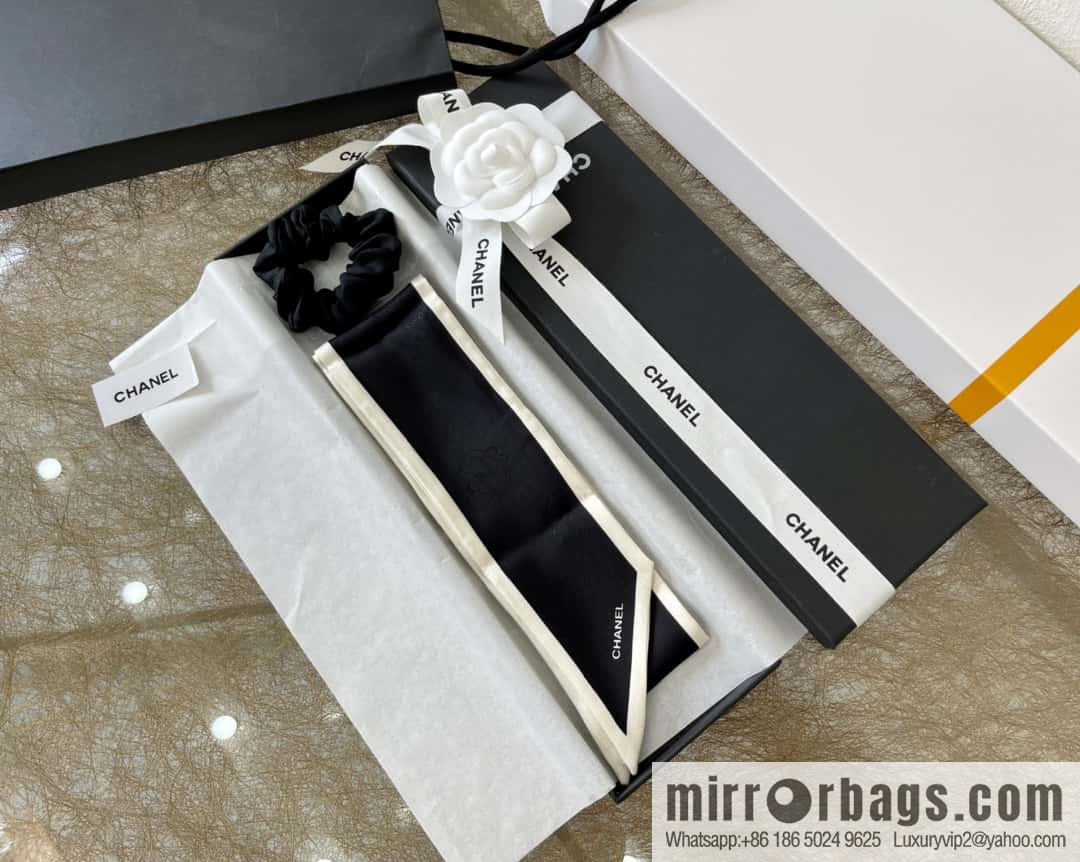 CHANEL CHANEL 100% silk jacquard hair band
