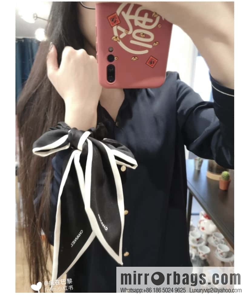 CHANEL CHANEL 100% silk jacquard hair band