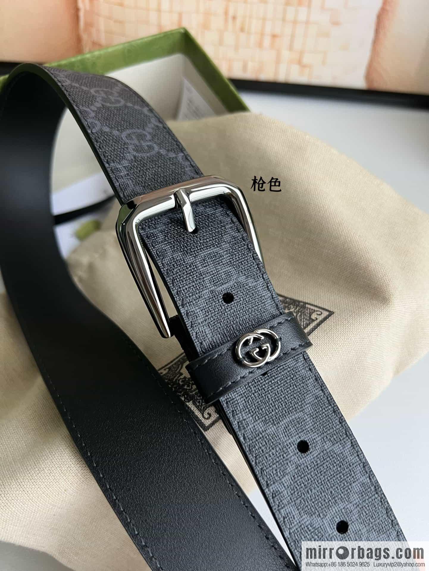 Gucci Gucci GG Supreme canvas GG monogram pattern men's classic belt 3.5cm.