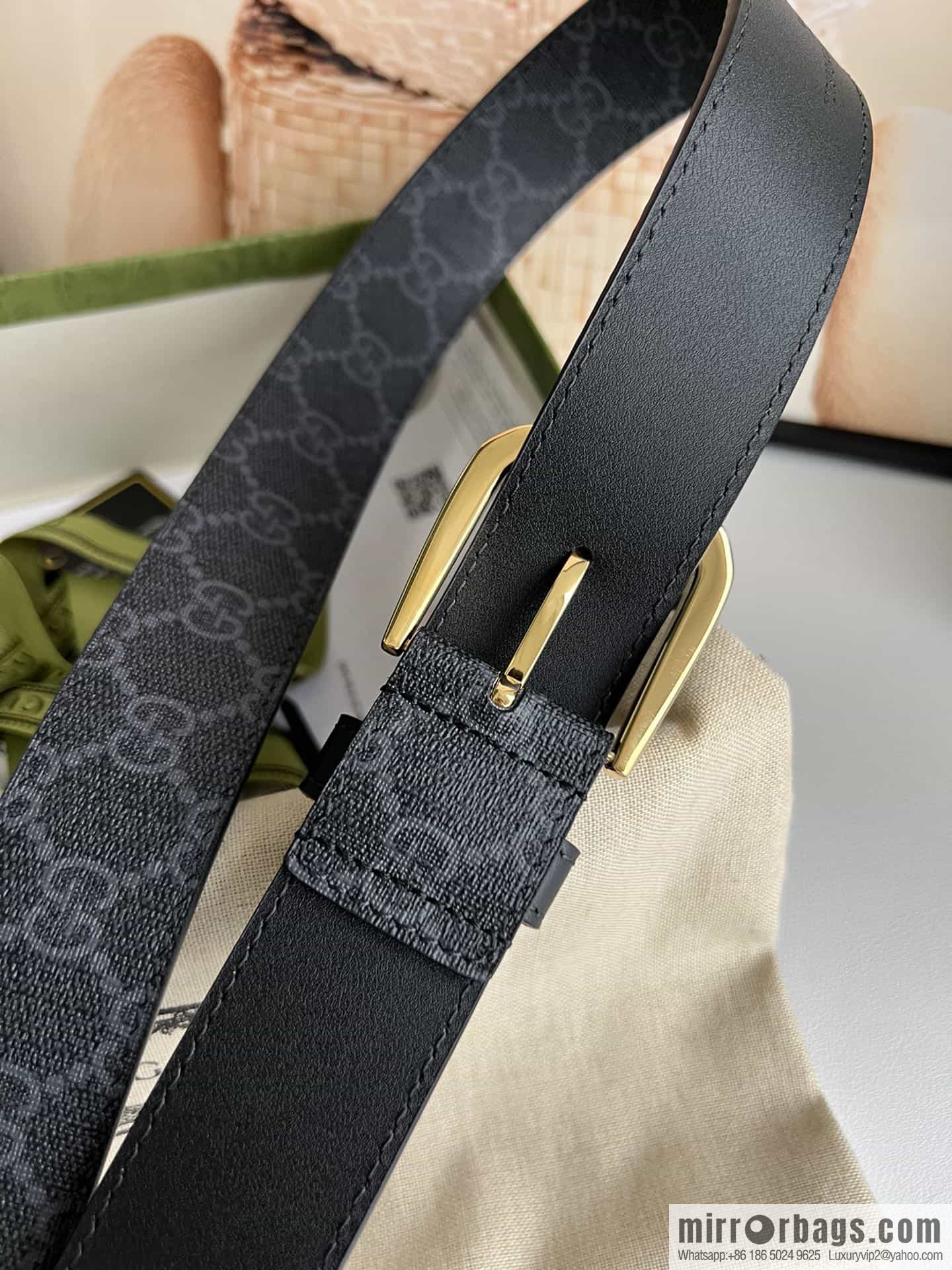 Gucci Gucci GG Supreme canvas GG monogram pattern men's classic belt 3.5cm.