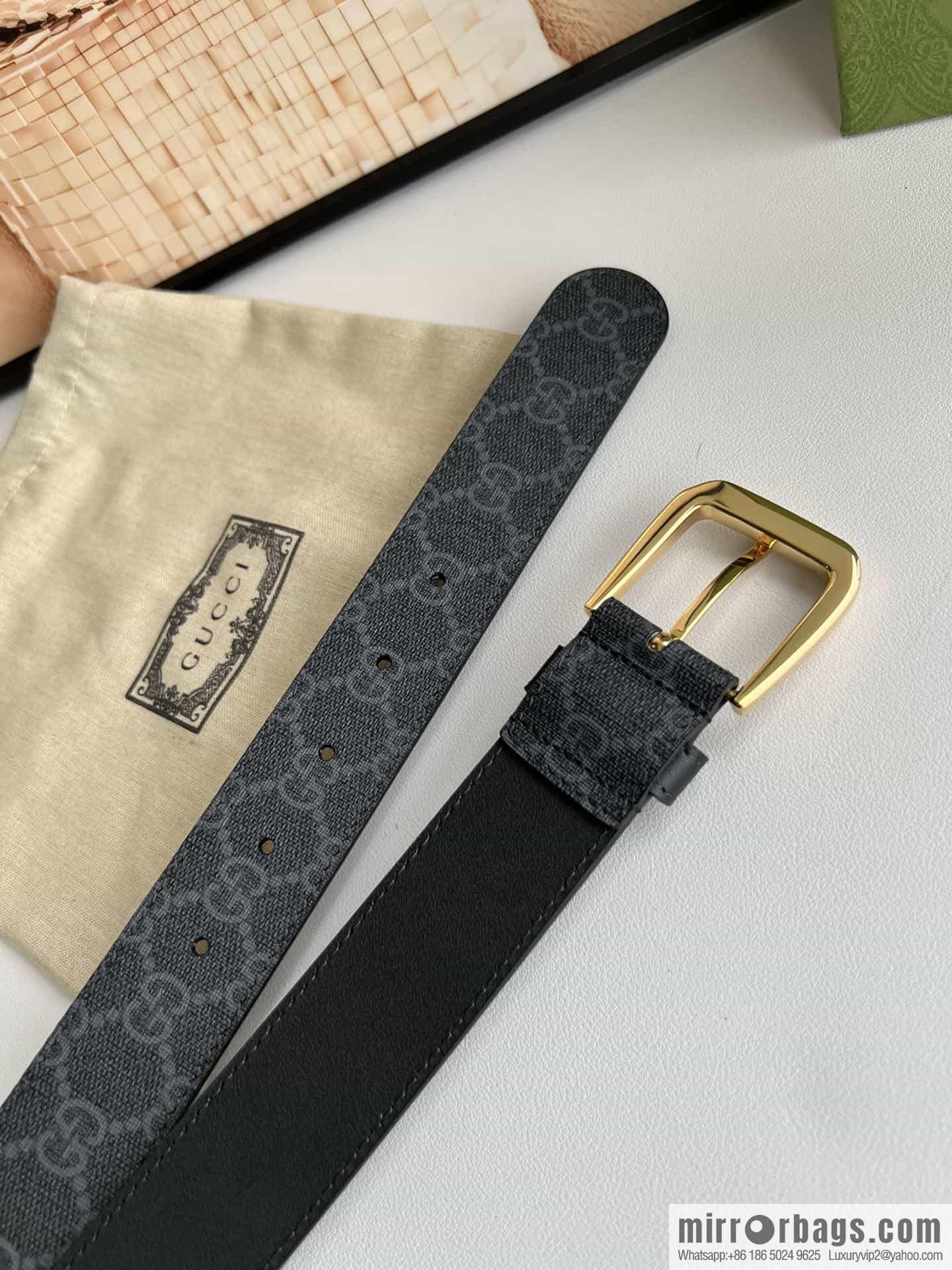 Gucci Gucci GG Supreme canvas GG monogram pattern men's classic belt 3.5cm.