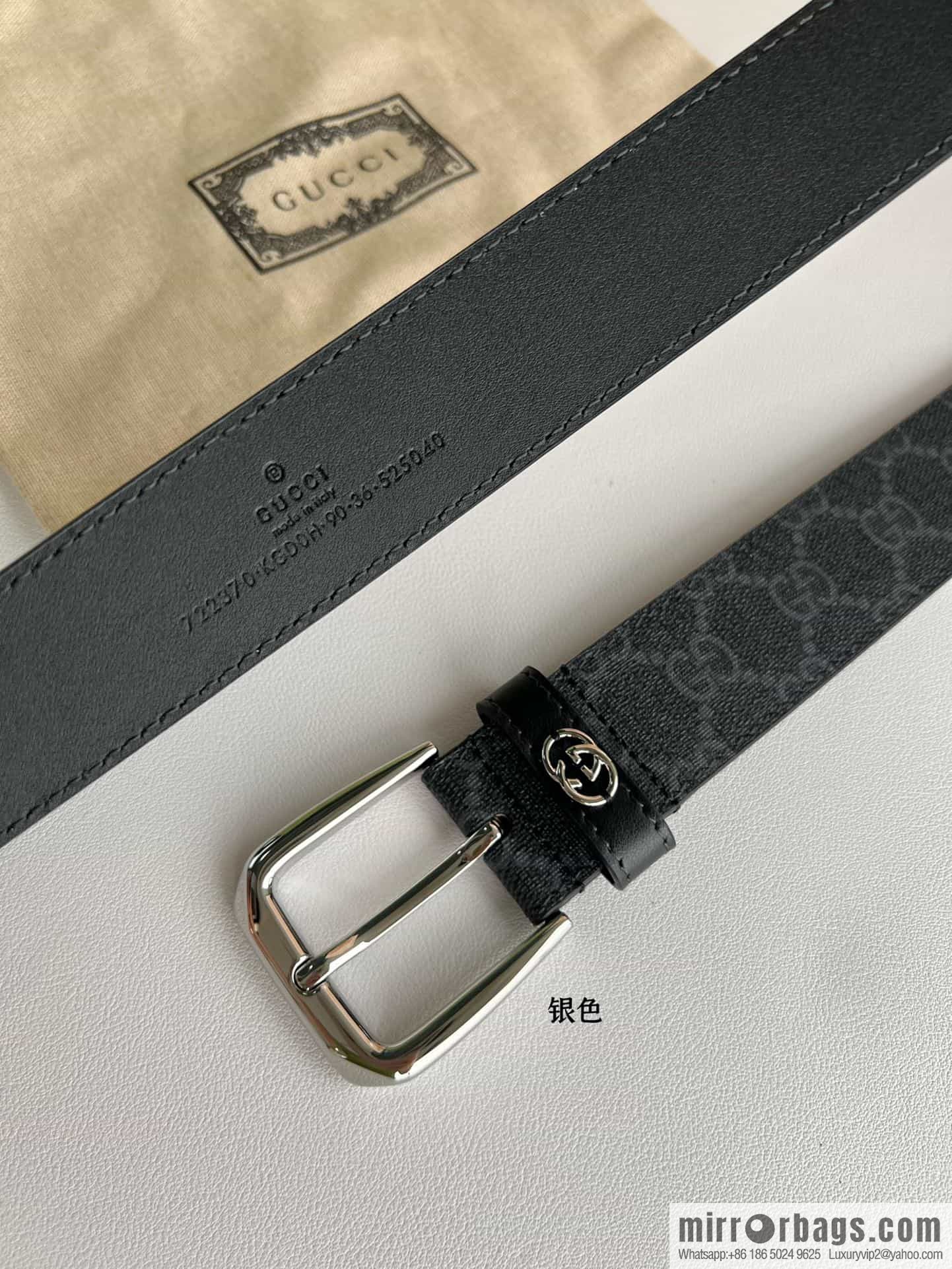 Gucci Gucci GG Supreme canvas GG monogram pattern men's classic belt 3.5cm.