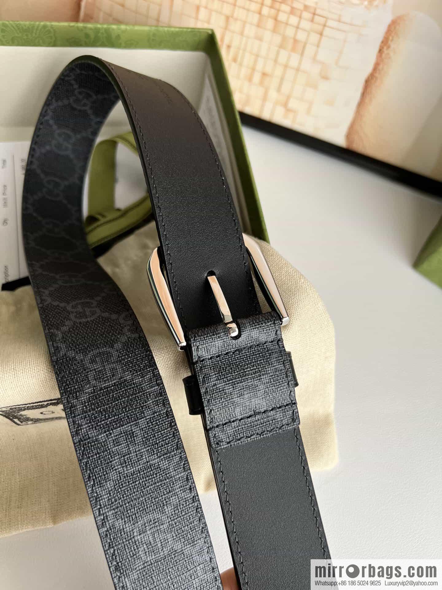 Gucci Gucci GG Supreme canvas GG monogram pattern men's classic belt 3.5cm.