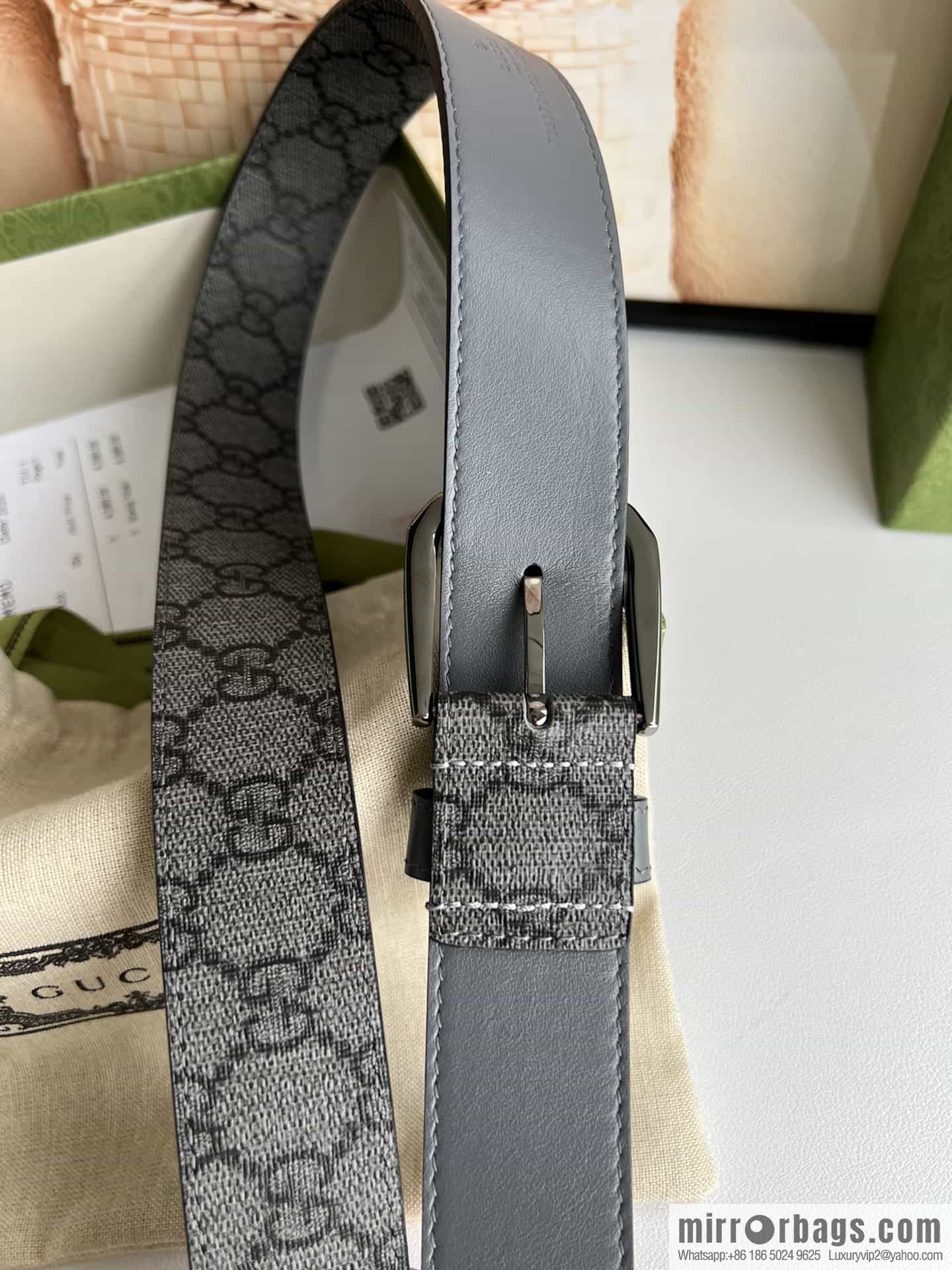 Gucci Gucci GG Supreme canvas GG monogram pattern men's classic belt 3.5cm.