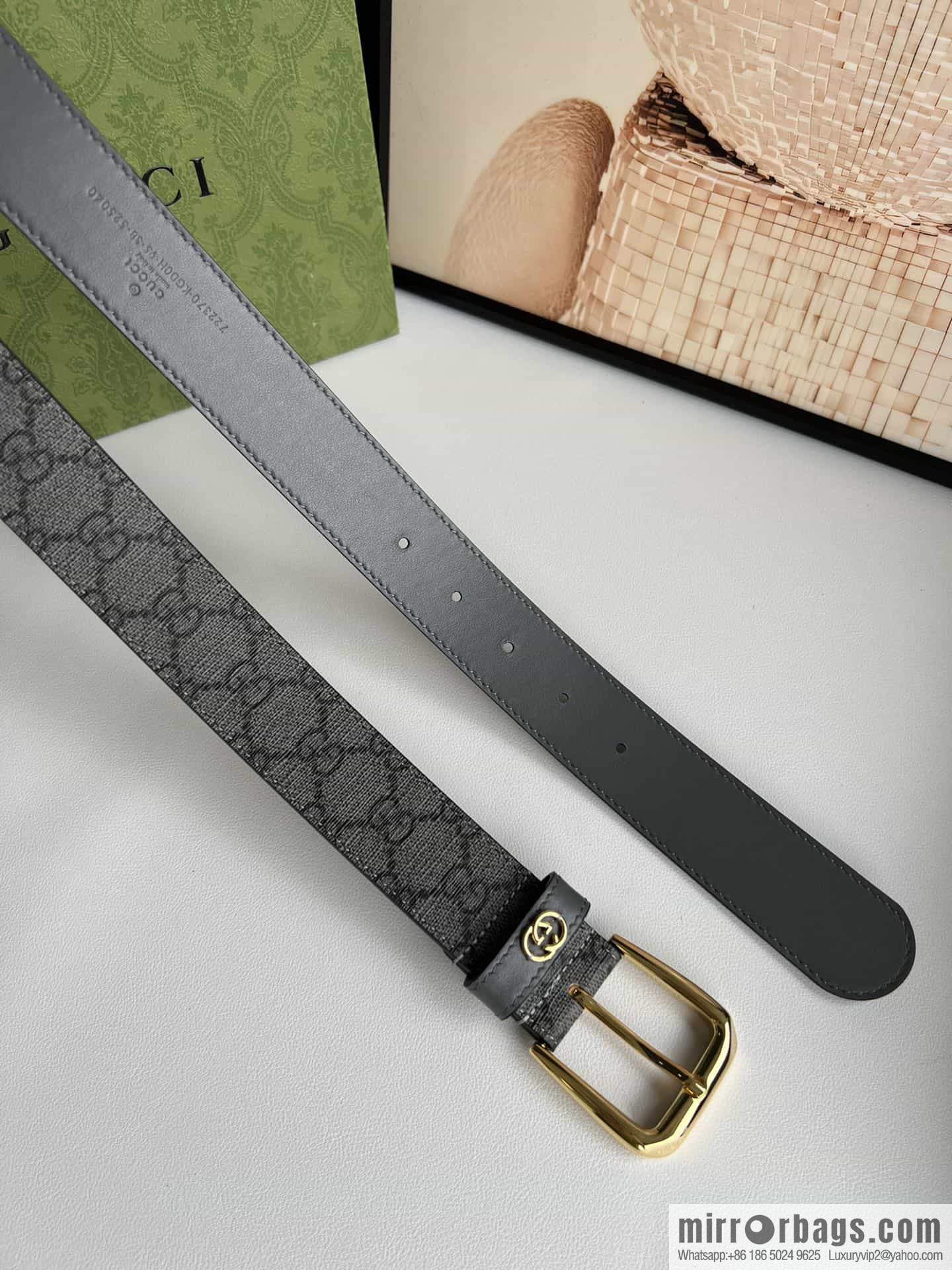 Gucci Gucci GG Supreme canvas GG monogram pattern men's classic belt 3.5cm.