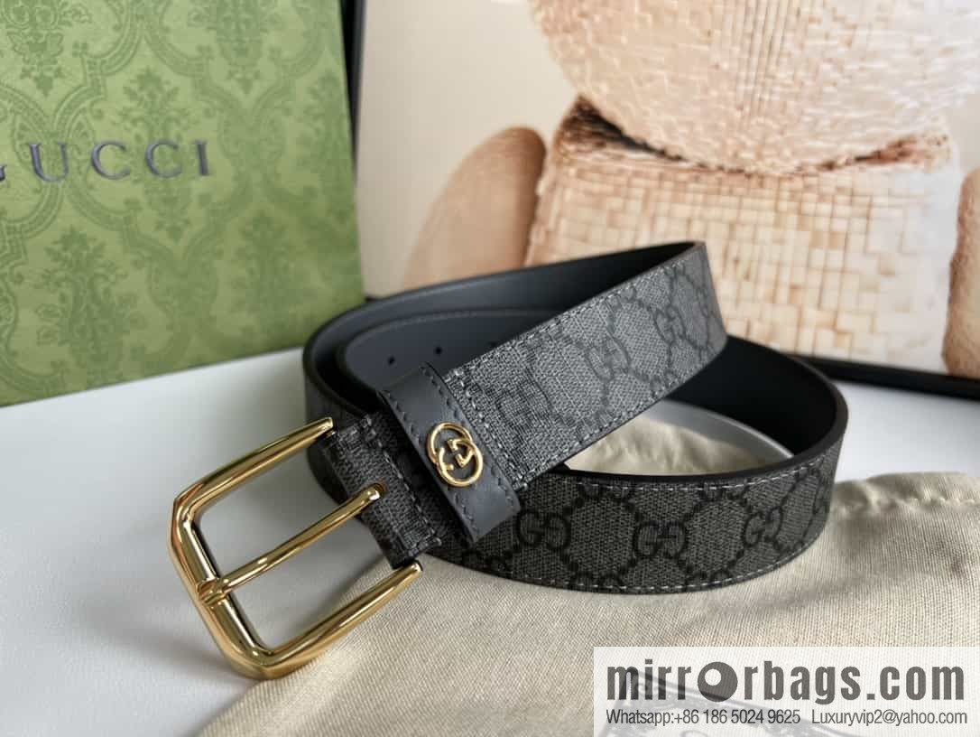 Gucci Gucci GG Supreme canvas GG monogram pattern men's classic belt 3.5cm.